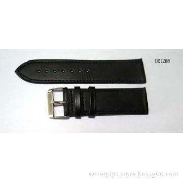 Customized 8 - 24mm Black Leather Wrist Watch Straps With B